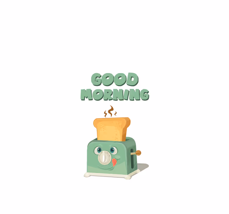 Godmorgen med brødrister rullegardin køkken - TenStickers