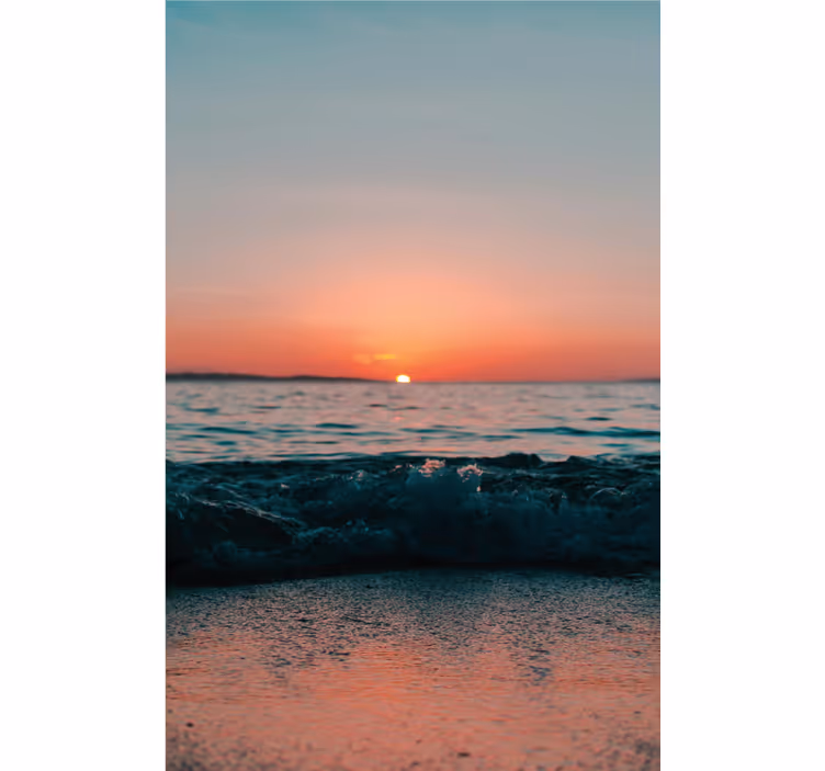 Solnedgang på en strand rullegardin til badeværelse - TenStickers