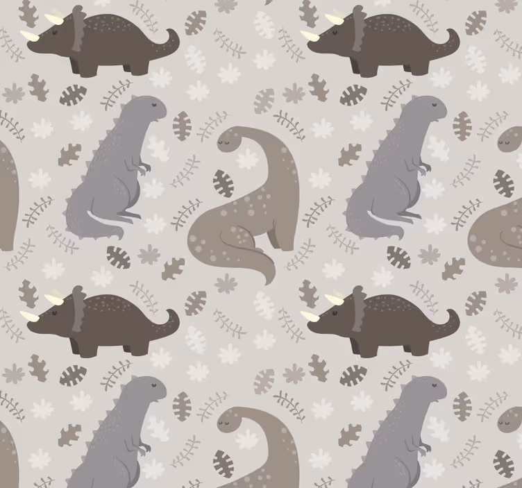 Gråt mønster rullegardin med dinosaurus - TenStickers