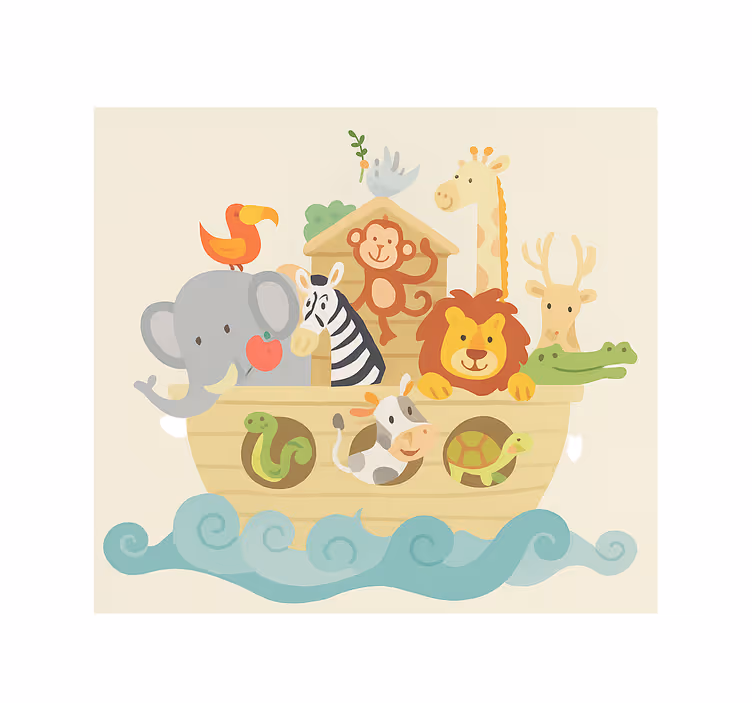 Mørklægningsgardiner børn i noahs ark design - TenStickers