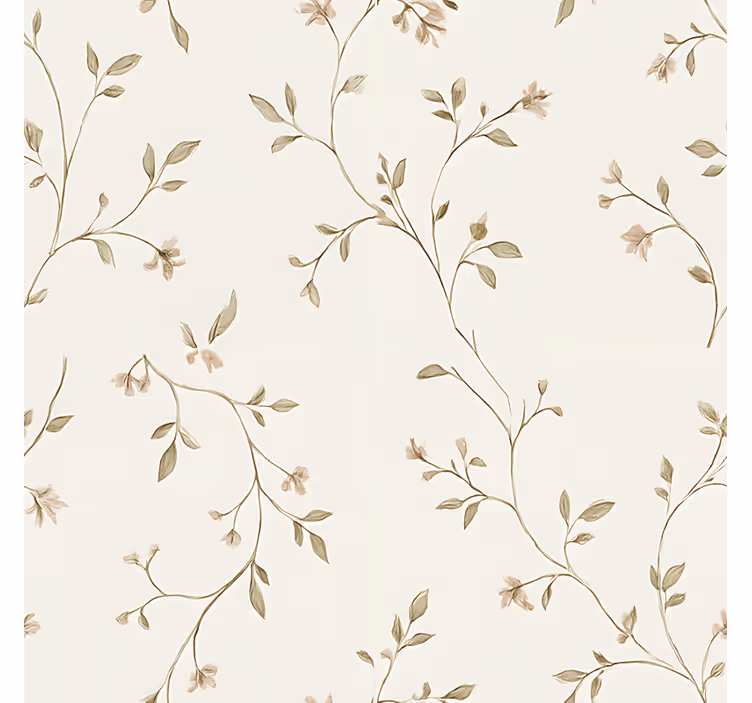 Hvid baggrund med blomster rullegardiner til stue - TenStickers