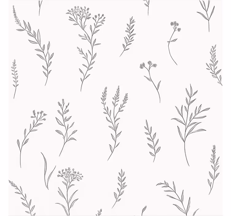 Hvid farve med planter master bedroom rullegardin - TenStickers