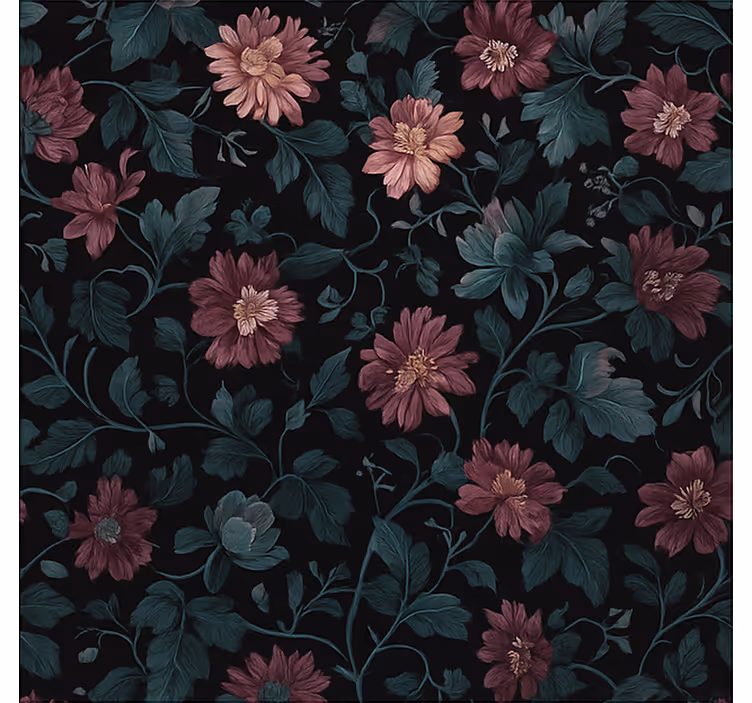 Mørke vintage botaniske dufte rullegardiner til hjemmekontor - TenStickers