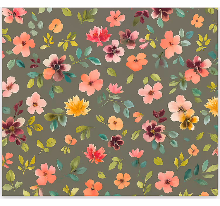 Levende akvarelblomster rullegardin køkken - TenStickers