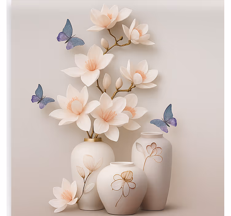 3d blomsterkunst rullegardiner til stue - TenStickers