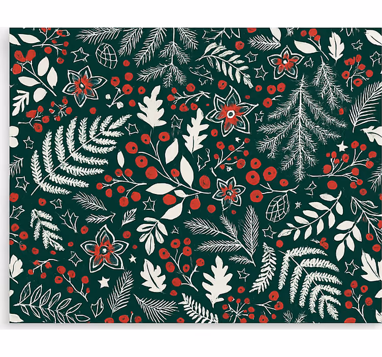 Blomstermønster til jul rullegardiner til stue - TenStickers