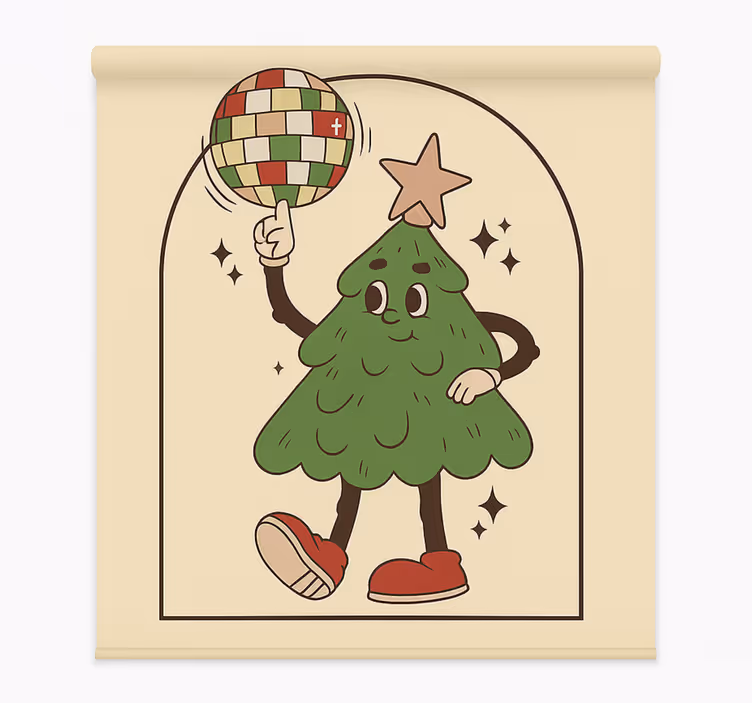 Groovy disco-træ rullegardiner til stue - TenStickers