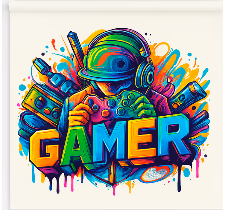Låst inde i gameren nørdede rullegardiner - TenStickers