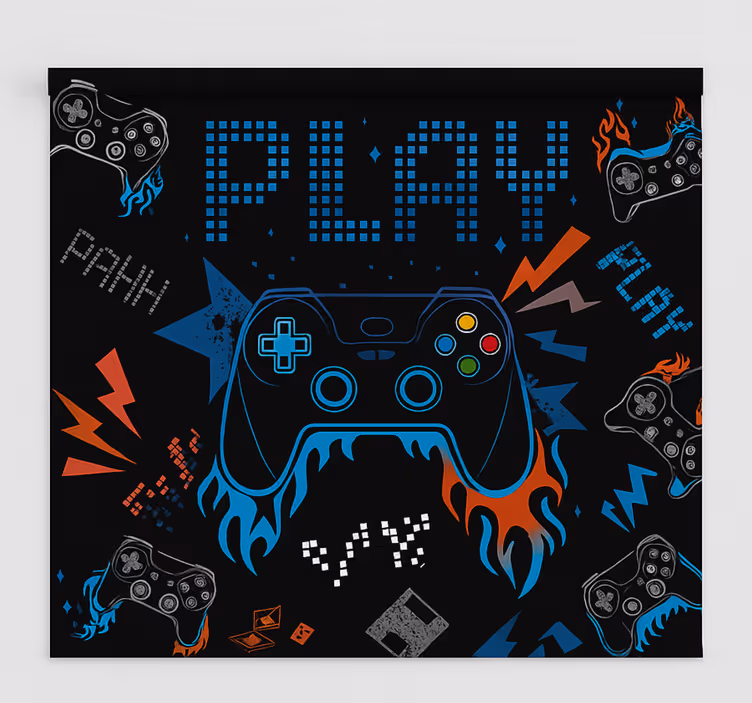 Retro punk spillekonsol nørdede rullegardiner - TenStickers