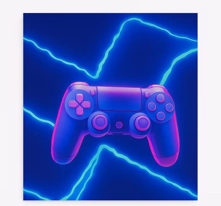 3d neon x-controller nørdede rullegardiner - TenStickers