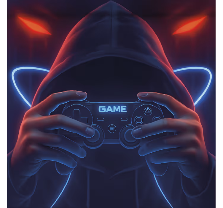 Hættetrøje neon gamer nørdede rullegardiner - TenStickers