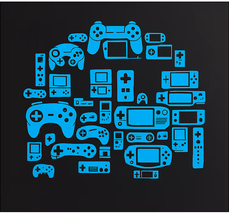 Gaming controller bot nørdede rullegardiner - TenStickers