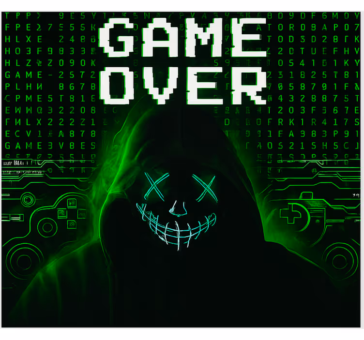Maskeret hacket game over nørdede rullegardiner - TenStickers