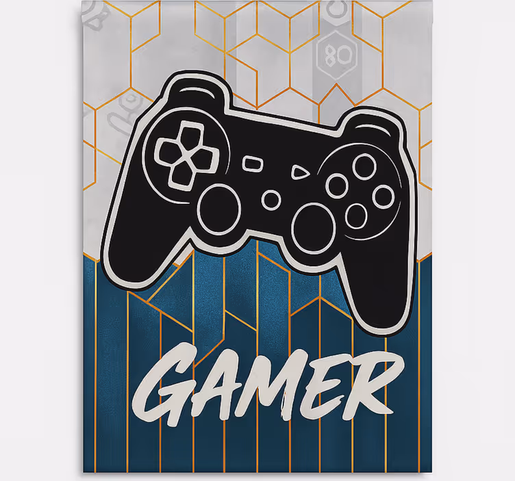 Sekskantet gamerdesign nørdede rullegardiner - TenStickers