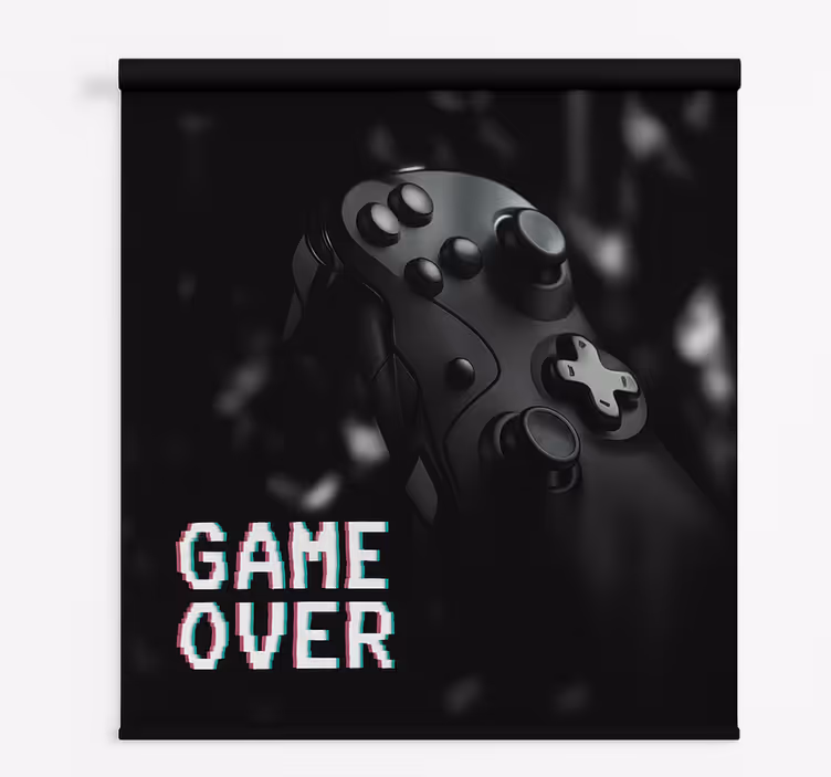 Mat sort game over nørdede rullegardiner - TenStickers