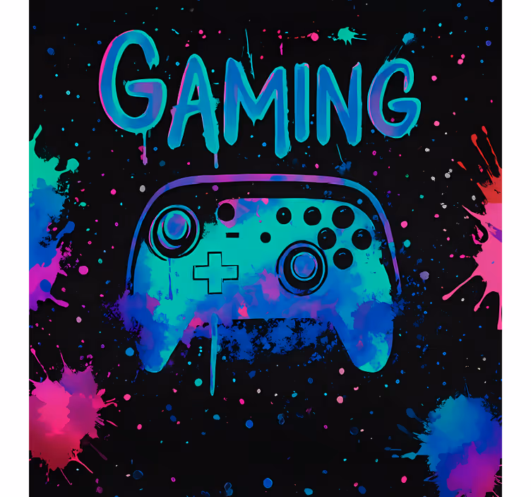 Neon splash maling controllere nørdede rullegardiner - TenStickers