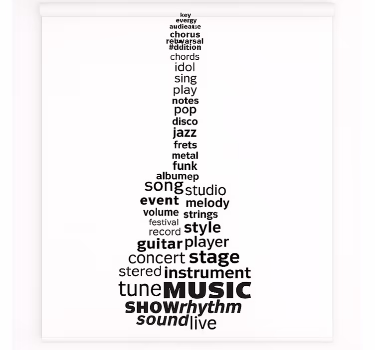 Musik guitar ord rullegardin teenager - TenStickers
