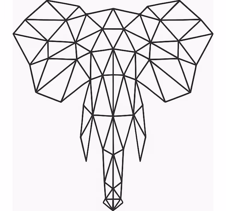 Moderne geometrisk elefant rullegardin teenager - TenStickers