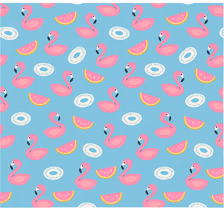 Vandmelon og flamingoer rullegardin teenager - TenStickers