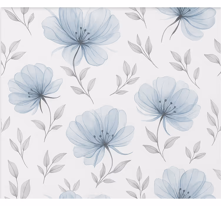 Blå elegante blomster rullegardin teenager - TenStickers