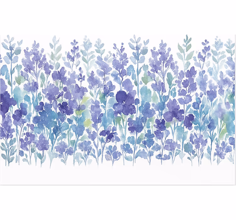 Lavendel blomstermark spisestue rullegardiner - TenStickers