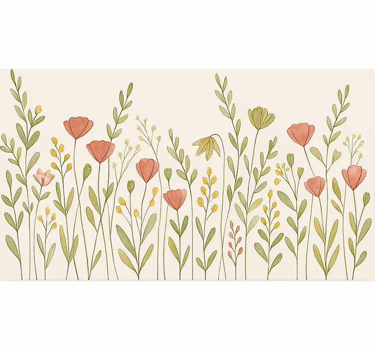 Valmueblomstmark spisestue rullegardiner - TenStickers