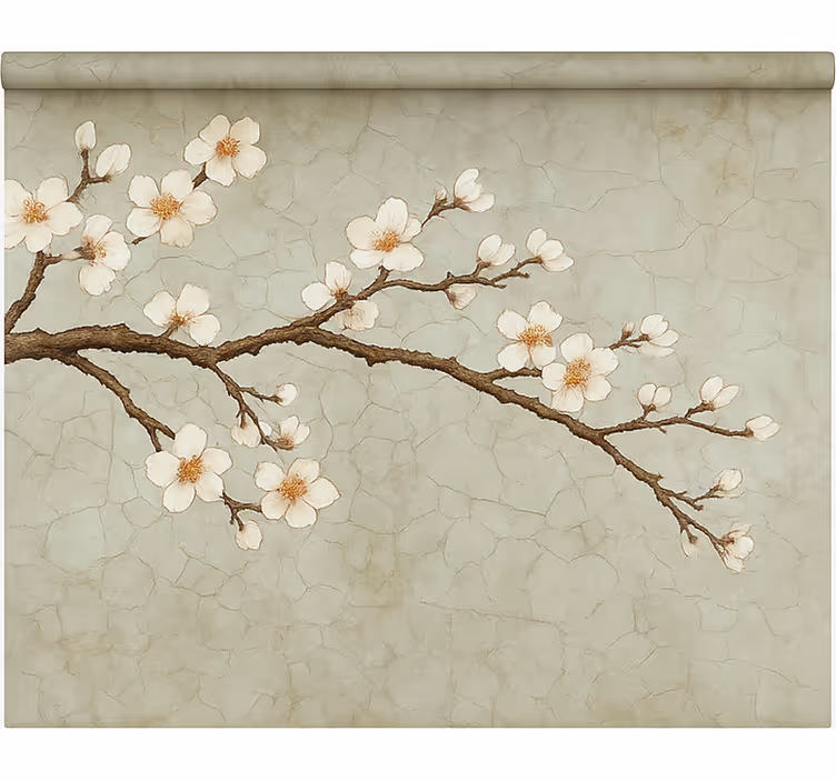 Blomstrende japansk træ rullegardin til spisestue - TenStickers