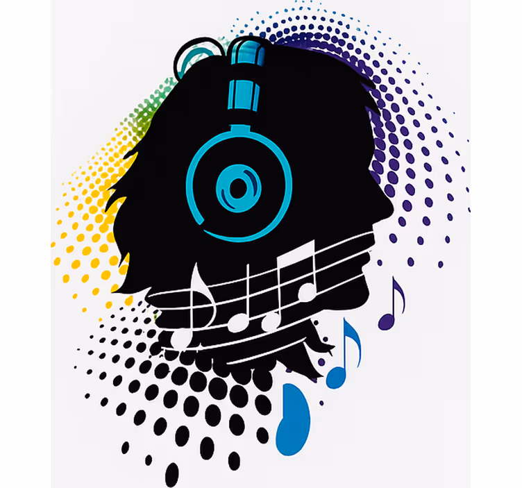 Musikhoved rullegardin teenager - TenStickers