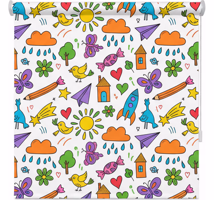 Skandinaviske rullegardiner med legende doodle print - TenStickers