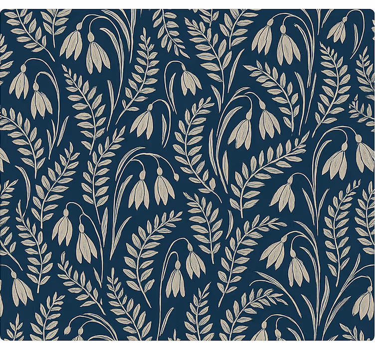 Skandinaviske rullegardiner navy beige sneklokker - TenStickers