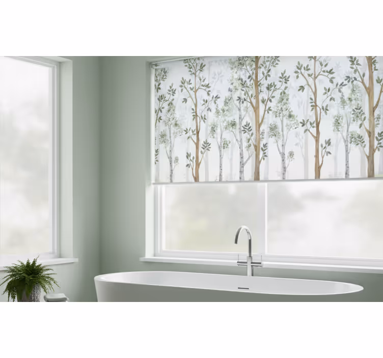 Rullegardin træ med minimalistisk botanisk design - TenStickers