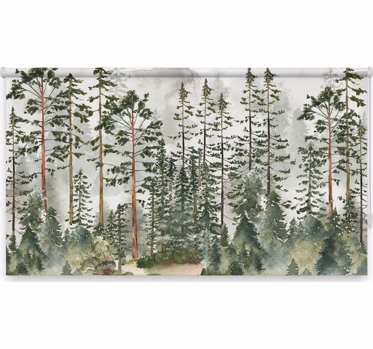 Rullegardin træ woodland væg børneværelse - TenStickers