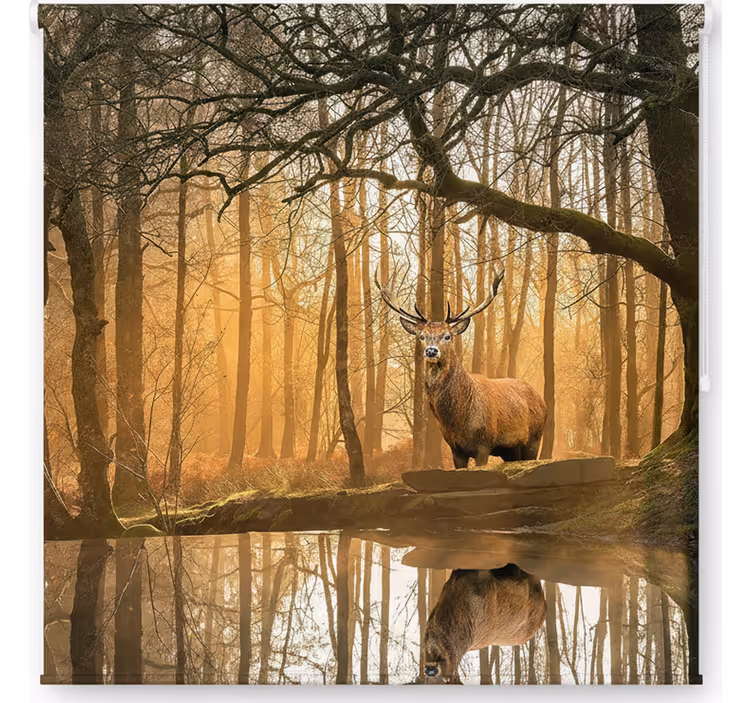 Rullegardin træ golden stag sø - TenStickers