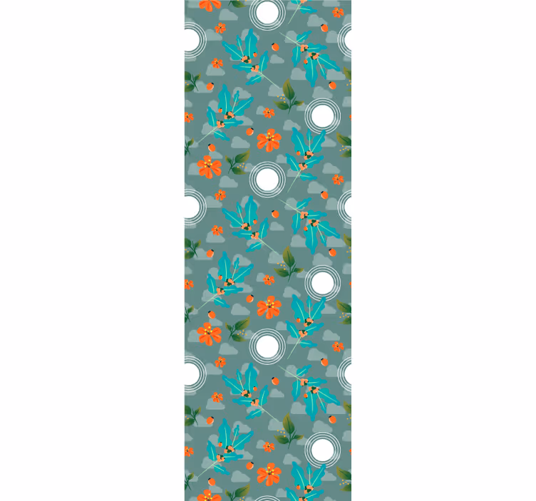 Rullegardin til spisestue floral geometrisk - TenStickers
