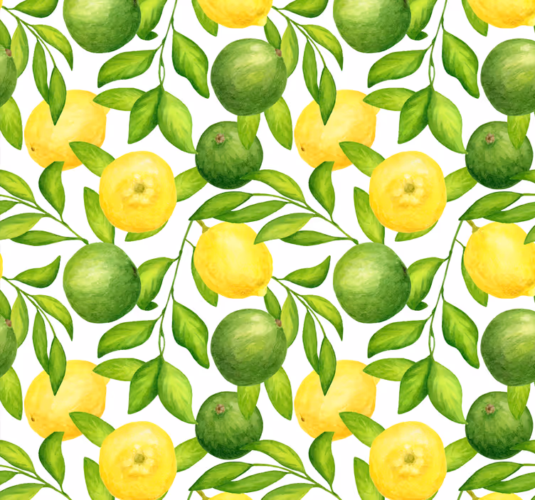 Rullegardin køkken med citrusfrugtmotiv - TenStickers