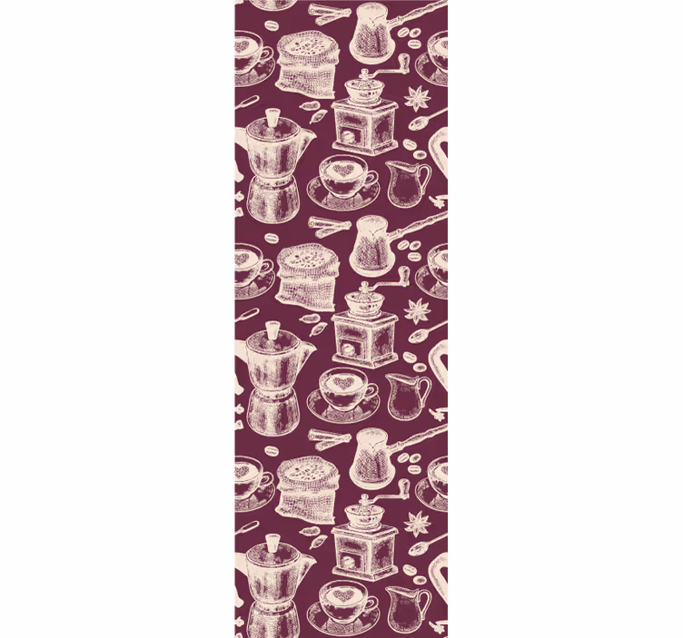 Rullegardin køkken kaffemønster design - TenStickers