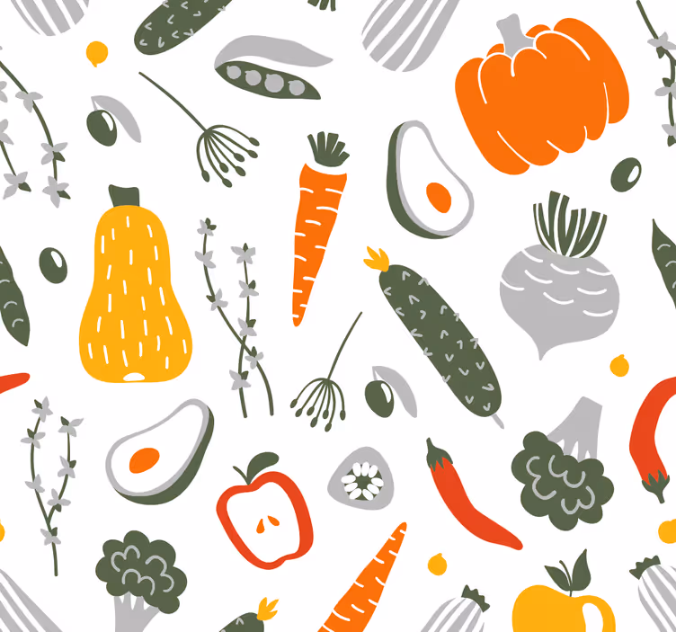Rullegardin køkken frugt og grøntsagskollektion - TenStickers