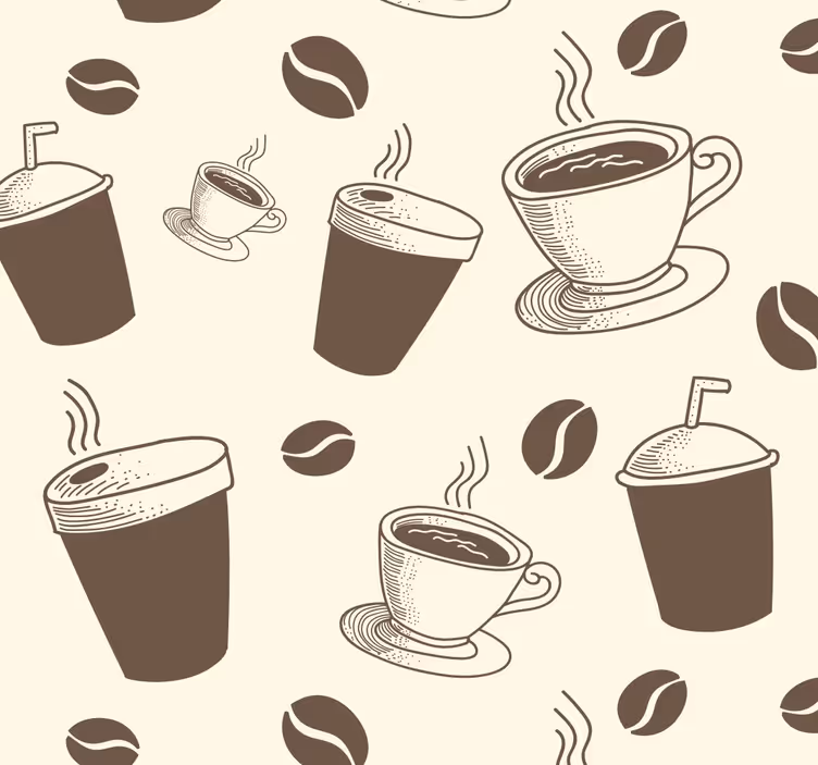 Rullegardin køkken kaffe hvid-turkis - TenStickers