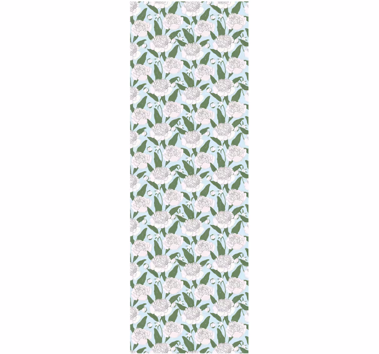 Rullegardin til spisestue med hvide blomster mønster - TenStickers