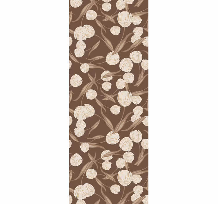 Rullegardin til spisestue med elegant beige tulipanmønster - TenStickers