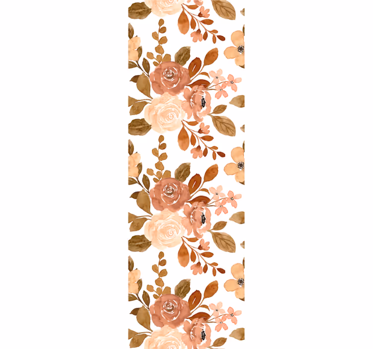 Rullegardin til spisestue med elegante lyserøde blomster - TenStickers