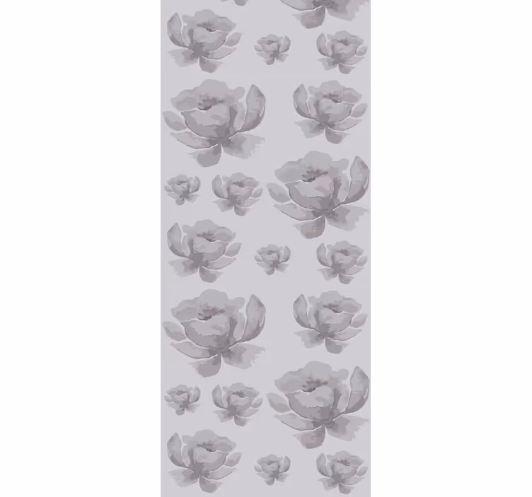 Rullegardin til spisestue gråt 80'er blomsterprint - TenStickers