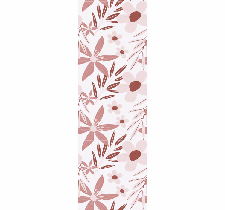 Rullegardin til spisestue med pink tusindfryd blomster - TenStickers