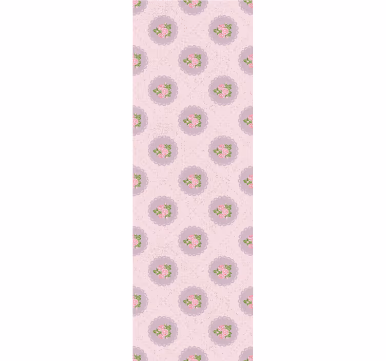 Rullegardin til spisestue i shabby chic pink ternet mønster - TenStickers