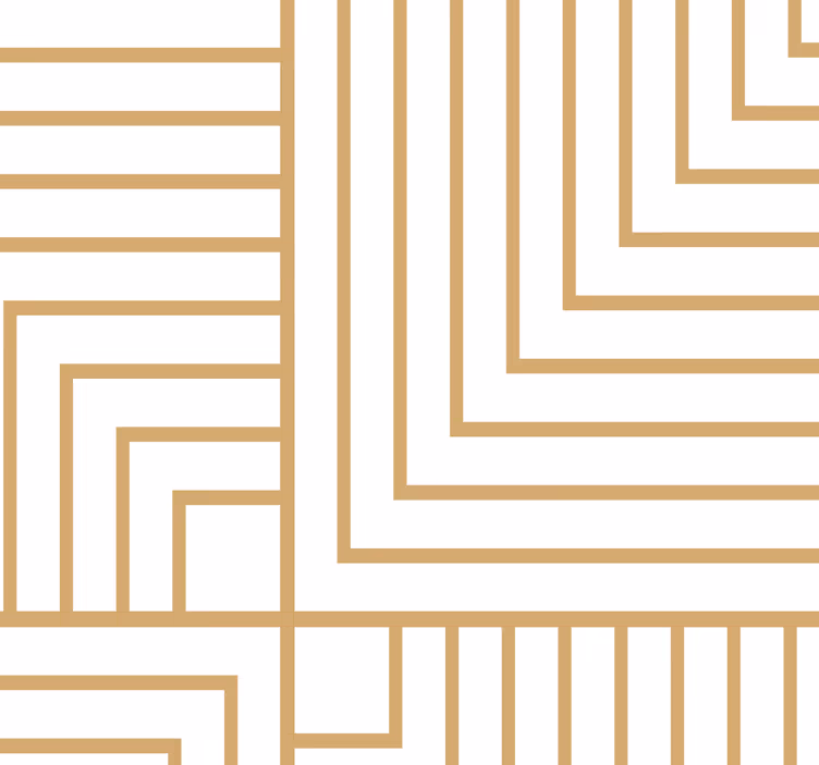 Rullegardin til spisestue hvid og guld geometri - TenStickers