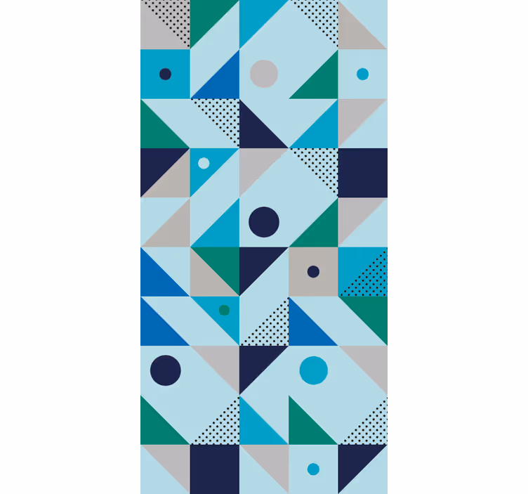 Rullegardin til spisestue blå patchwork - TenStickers
