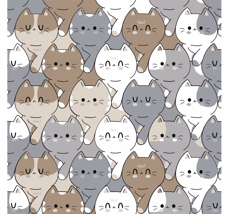 Mørklægningsgardiner børn katteillustration - TenStickers