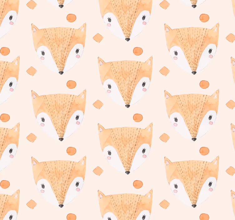 Mørklægningsgardiner børn håndmalet ræv - TenStickers