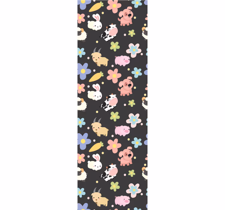 Mørklægningsgardiner børn vilde dyr og kaniner - TenStickers