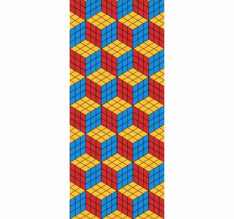 Mørklægningsgardiner børn rubik terning original mønster - TenStickers
